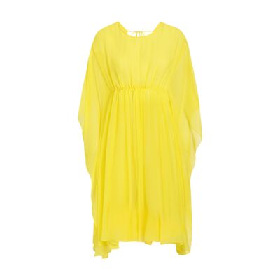 Dolce & Gabbana Short Silk Chiffon Caftan In Yellow