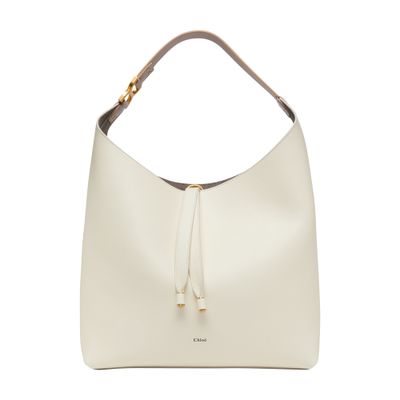 Chloé Sac Hobo Marcie En Cuir Grainé Femme Blanc Taille Onesize 100% Cuir De Veau In White