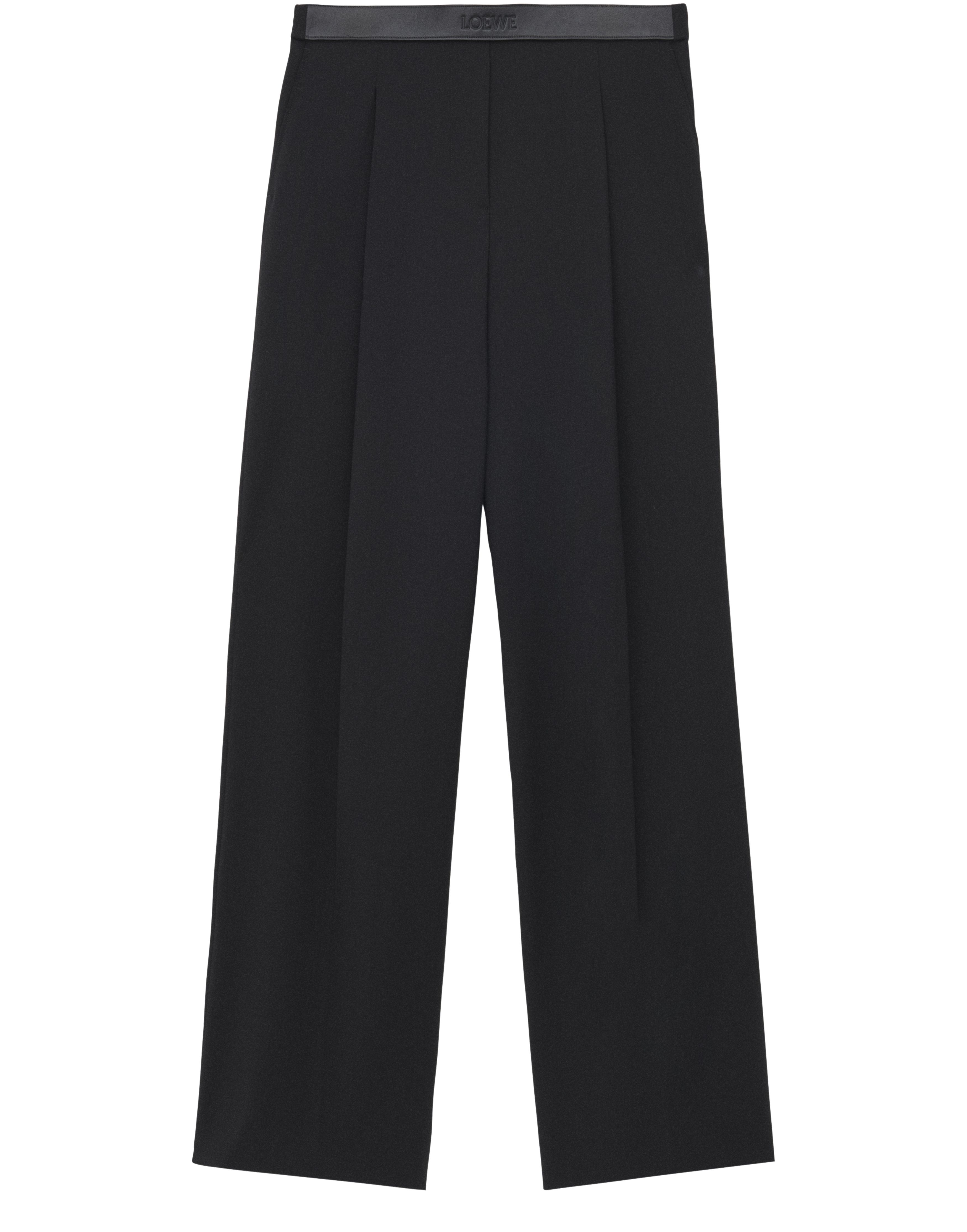 Straight wool trousers