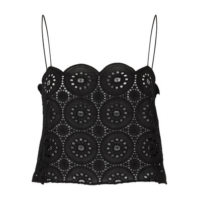 Shop Matteau Broderie Cami Crop Top In Black