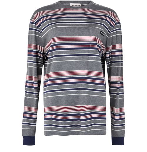 MIU MIU Long-sleeved striped t-shirt