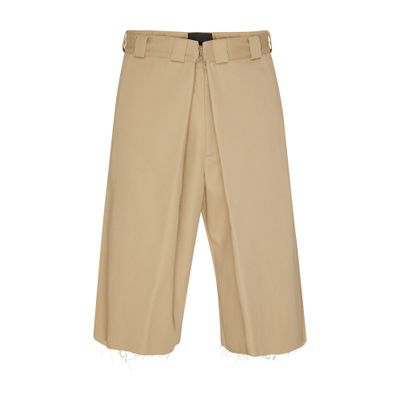 Shop Givenchy Extra Wide Chino Bermuda Shorts In Canvas In Beige