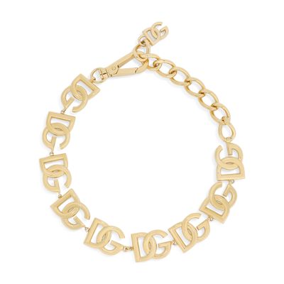 Dolce & Gabbana Choker With Multiple Dg Logos In Gold