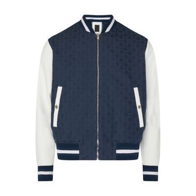 Givenchy Bicolor Cotton Varsity Jacket In Navy