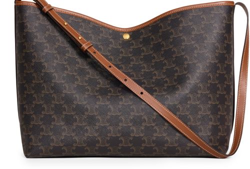 CELINE Sac shopper en toile Triomphe & veau