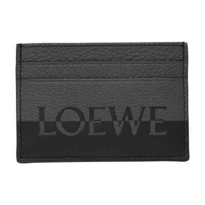 Loewe Signature Plain Cardholder In Anthracite Black