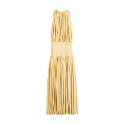 Totême Soft Gathered Halter Midi Bubble Dress In Yellow