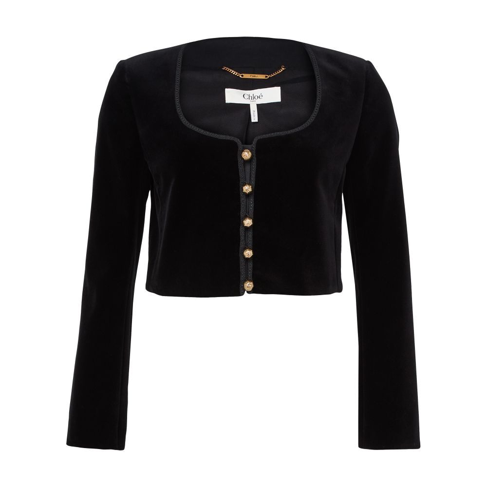 Velvet cropped jacket thumbnail 7