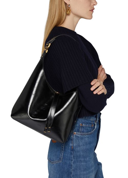 CHLOE Marcie small glossy leather hobo bag