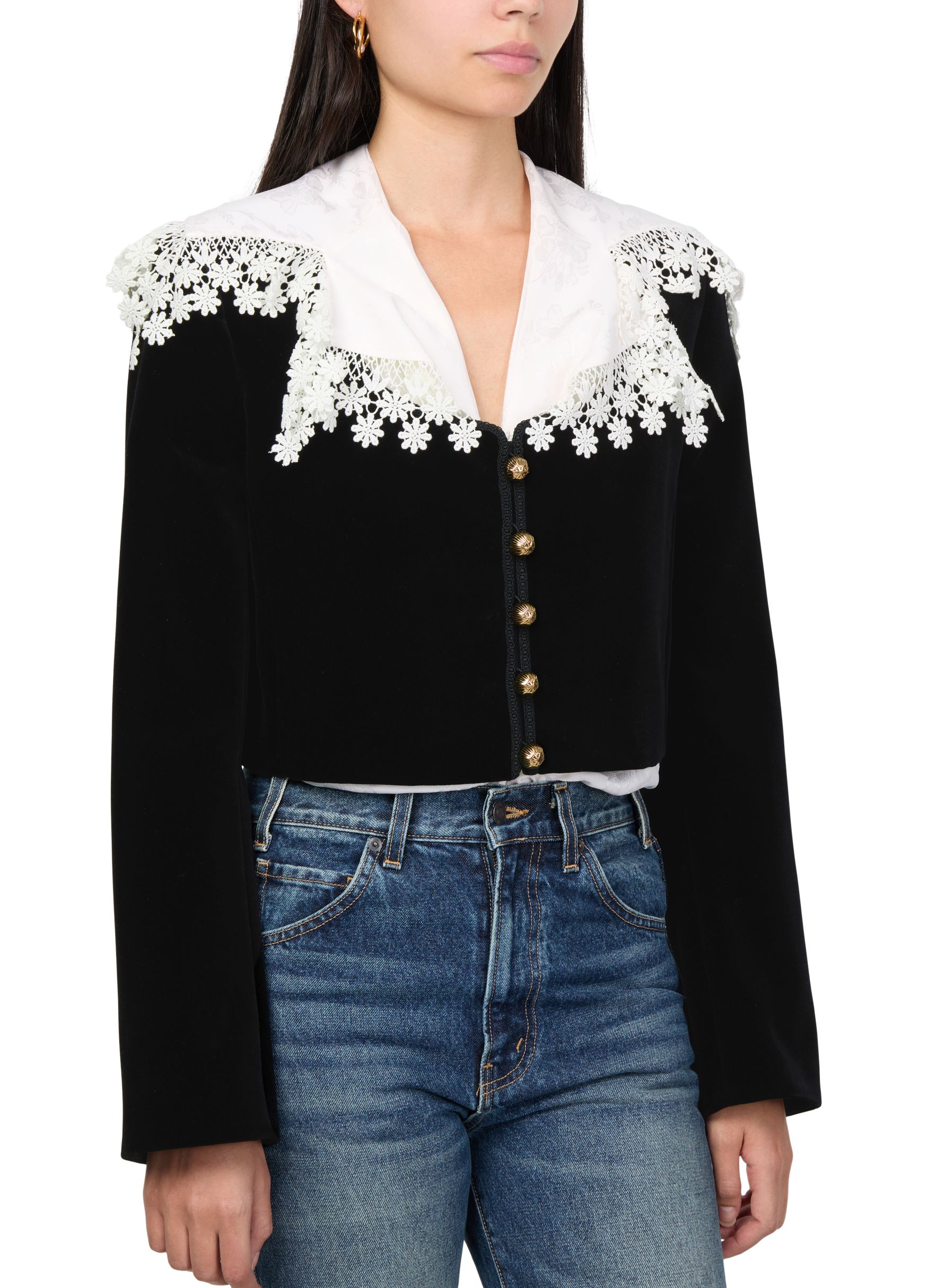 Velvet cropped jacket thumbnail 4