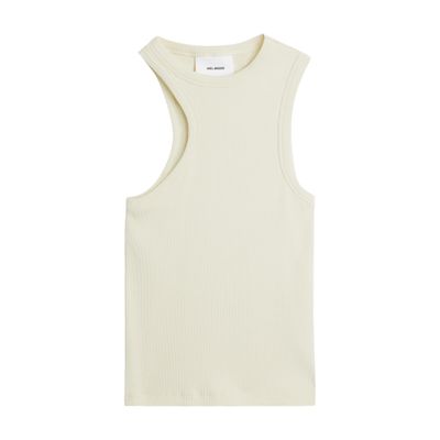Axel Arigato Asymmetric Ribbed Tank Top In Yellow