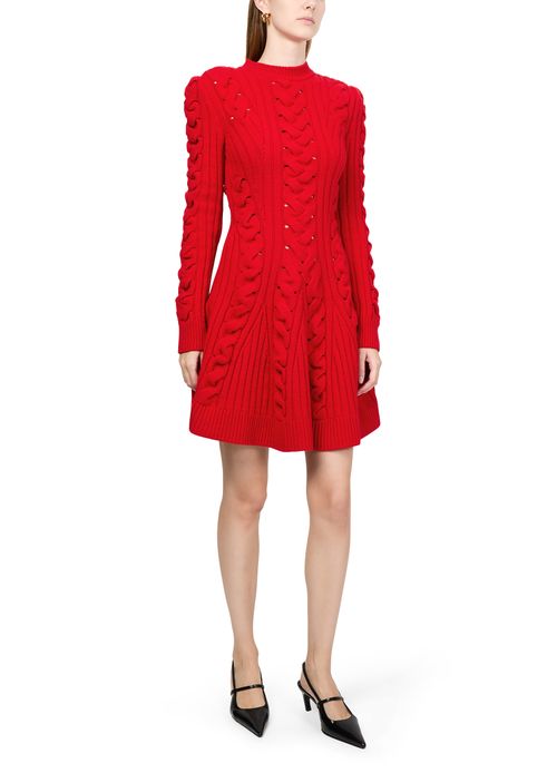 MCQUEEN Mini cable knit dress