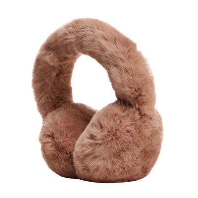 Yves Salomon Rex Rabbit Fur Earmuffs In Brown