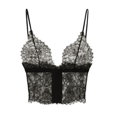 魅力【Dolce & Gabbana】ソフトカップ トライアングルブラ レースとチュール製 ソフトカップ トライアングルブラ