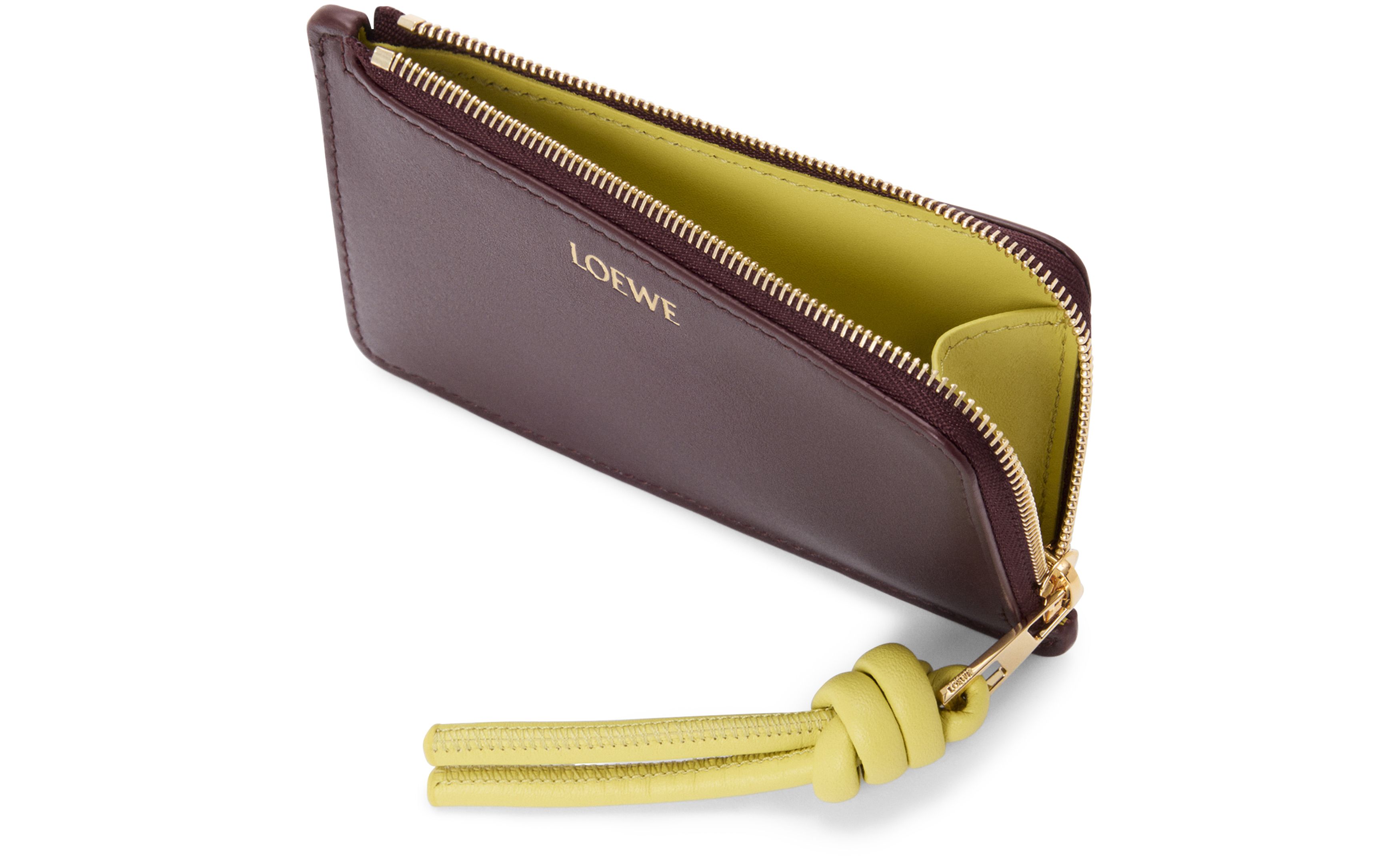 Knot shiny nappa calfskin card and coin holder thumbnail 4
