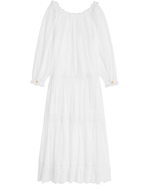 Robe brodée en mousseline de coton Folk - CELINE