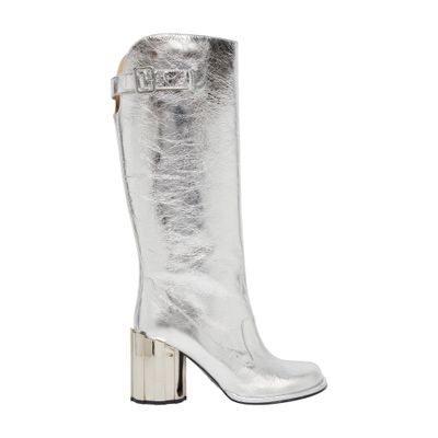 Ami Alexandre Mattiussi Anatomical Toe Buckled Boots Silver For Women In Silver