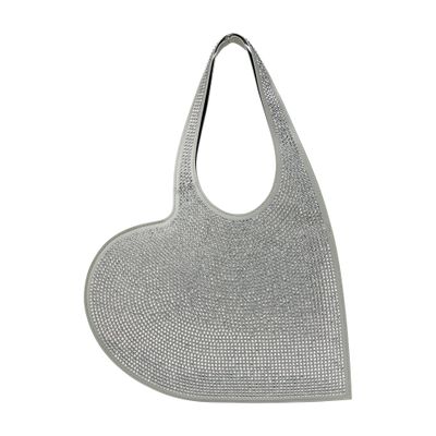 Crystal-embellished mini Heart tote bag