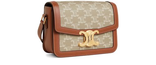 CELINE Teen Triomphe bag in Triomphe canvas and calfskin