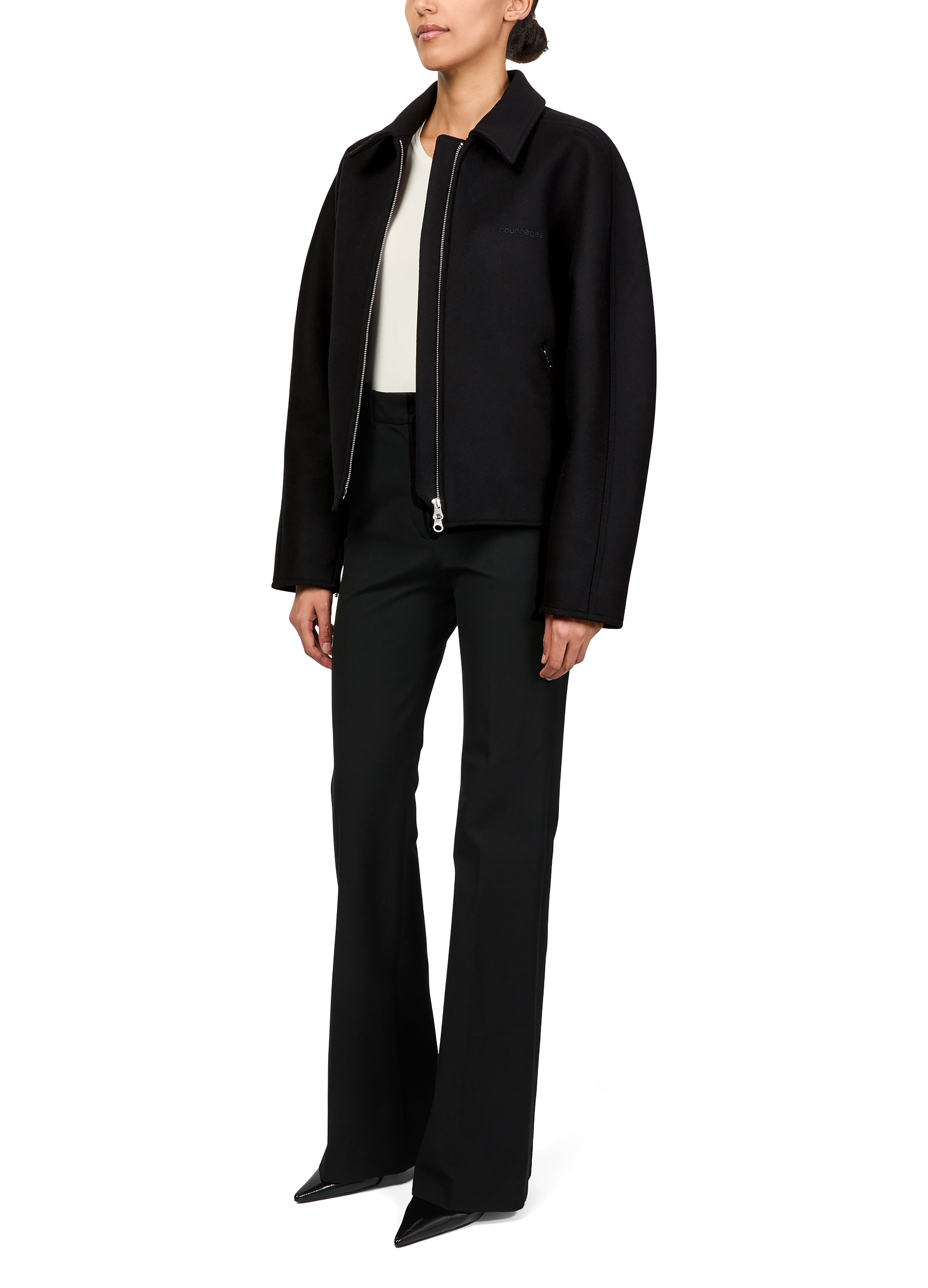 Embroidered wool bomber jacket thumbnail 6