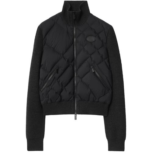 BURBERRY Check-stitch Nylon and Wool Jacket