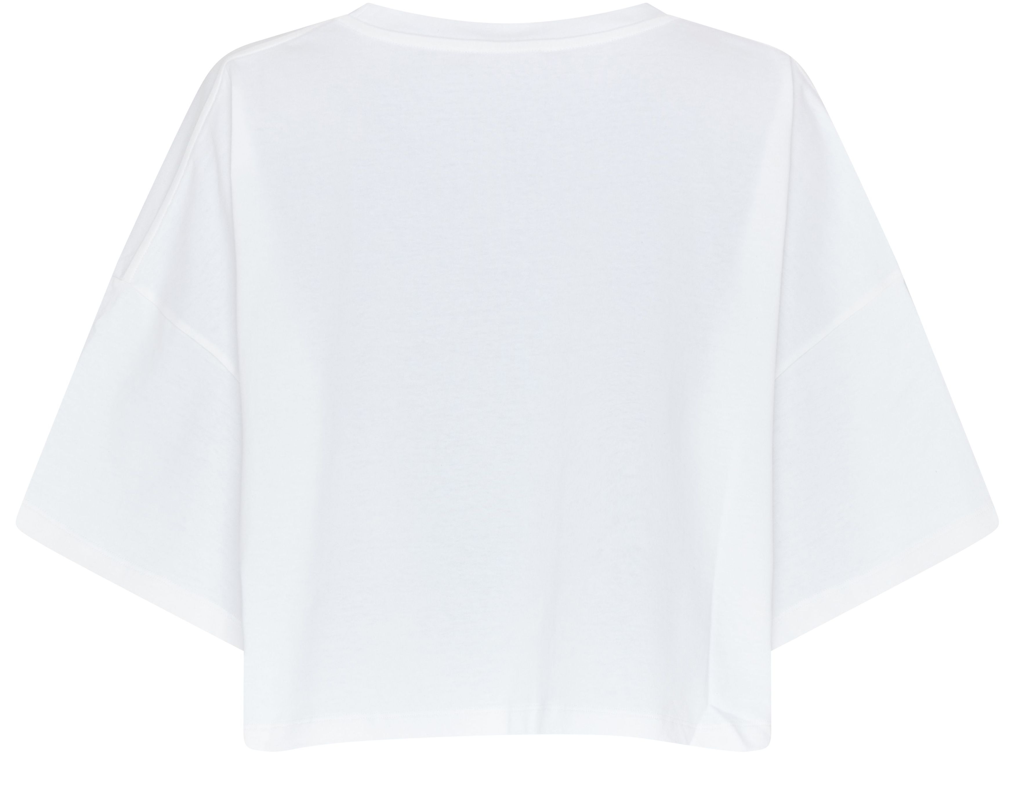 Short straight cotton t-shirt with logo thumbnail 3