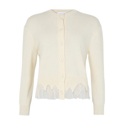 Alexander Mcqueen Wool Cardighan In White