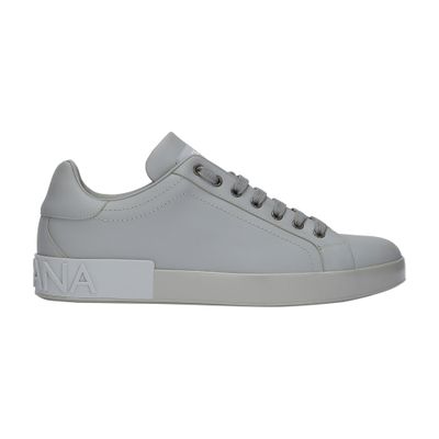 Dolce & Gabbana Calfskin Portofino Sneakers In Graphite