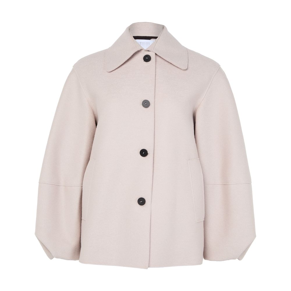 Puff-sleeved jacket in pressed wool thumbnail 7