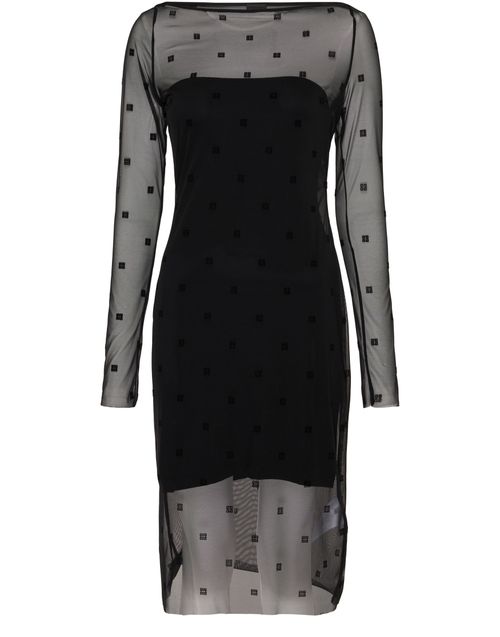 GIVENCHY Robe midi en dentelle 4G et strass