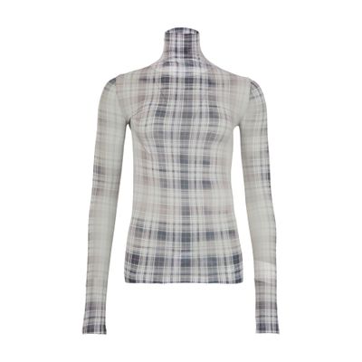 Acne Studios Checked Stretch-jersey Turtleneck Top In Black
