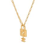Triomphe lock necklace in brass with gold finish - CELINE