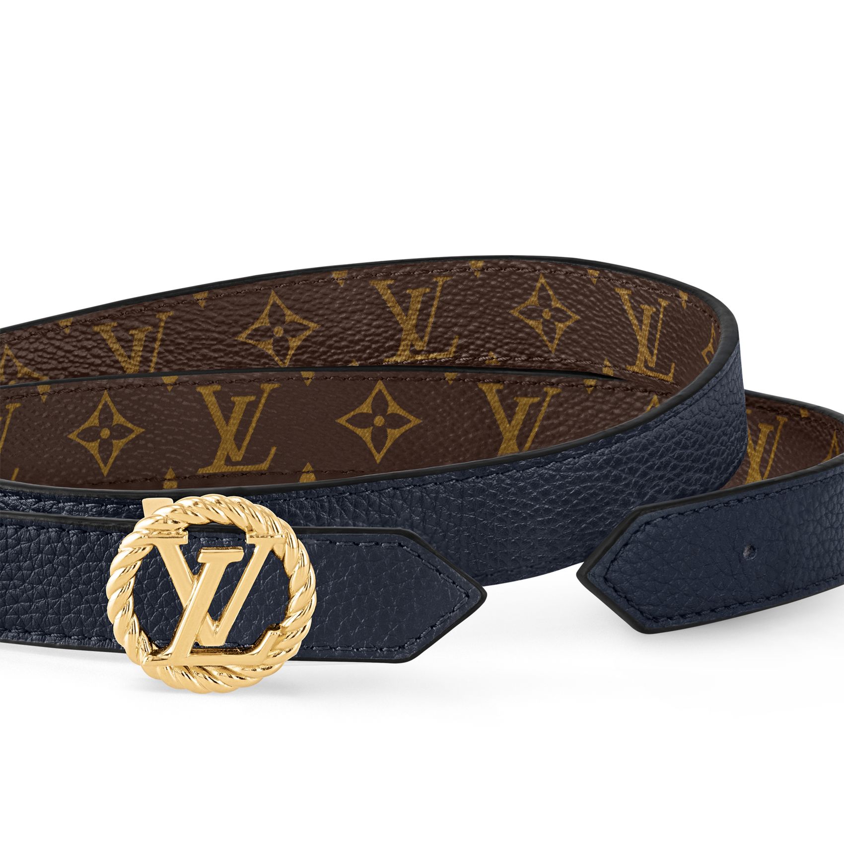 LOUIS VUITTON 엘르 브이 서클 나우티컬 20mm 리버서블 벨트
