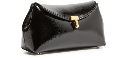 TOTEME Mini T-Lock naplack clutch