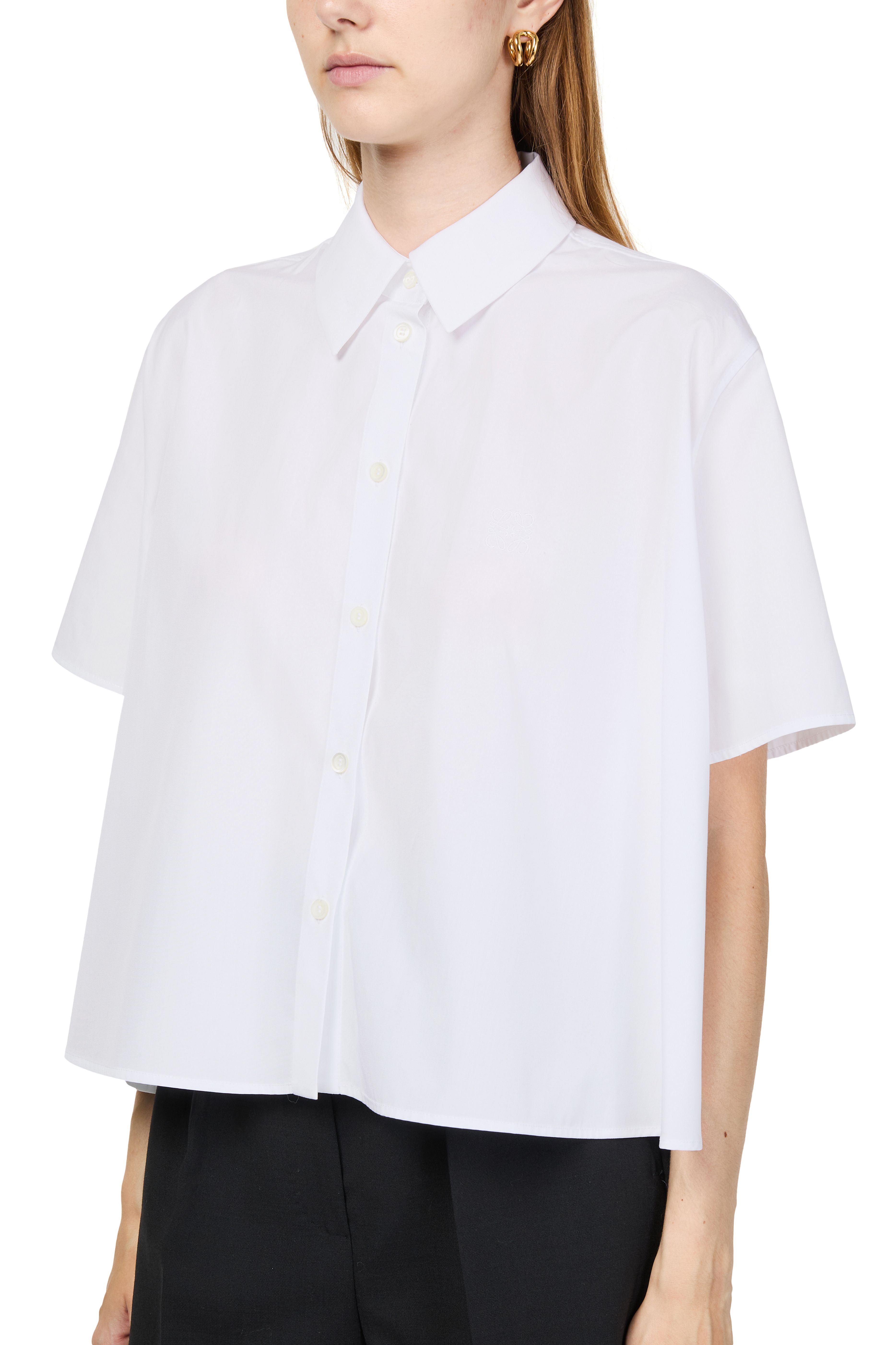 Short sleeve trapeze shirt in cotton thumbnail 4
