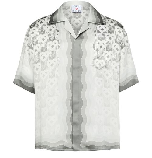 CASABLANCA Kurzarm-Shirt mit kubanischem Kragen