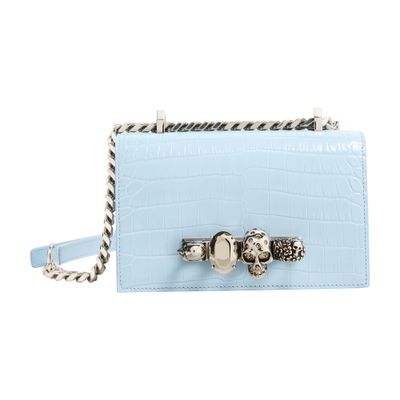 Alexander Mcqueen Jewelled Satchel Mini Shoulder Bag In Blue