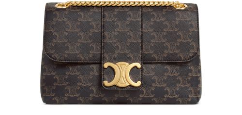 CELINE Medium Victoire bag in Triomphe canvas and calfskin