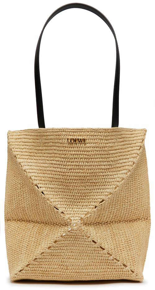 LOEWE Puzzle Fold Tote in raffia