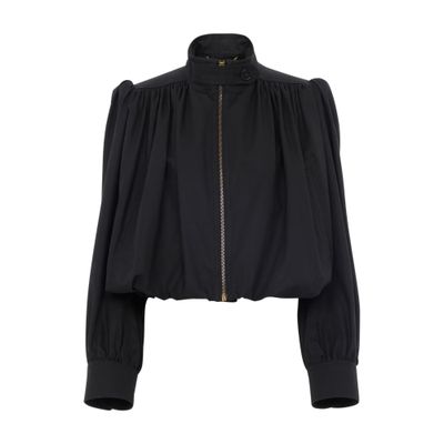Chloé Cropped Ruffled Jacket In Black