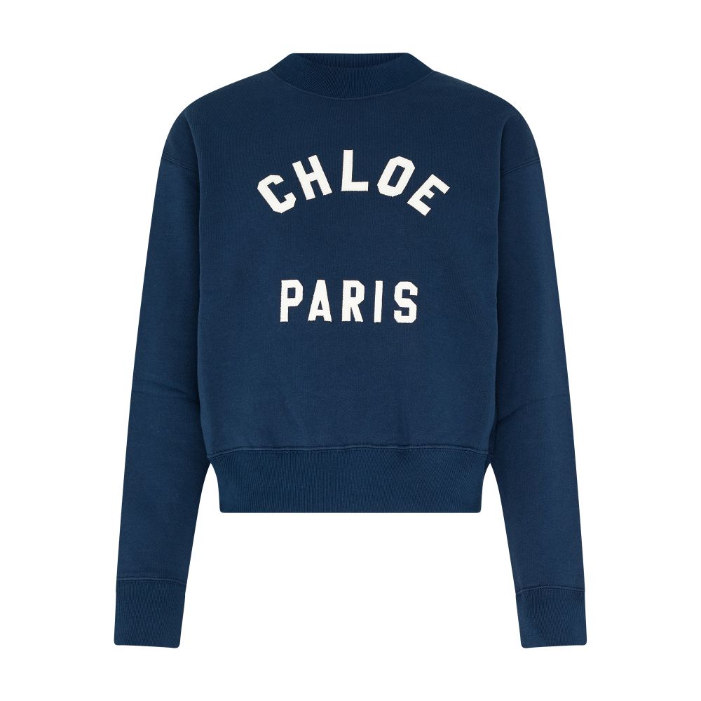 Mockneck cotton sweatshirt with logo thumbnail 7