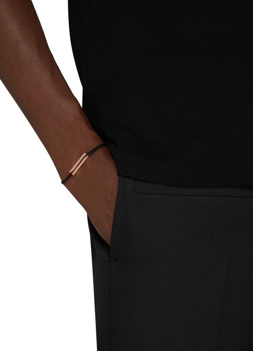 LE GRAMME 1,7g polished sterling silver lacquered cord bracelet