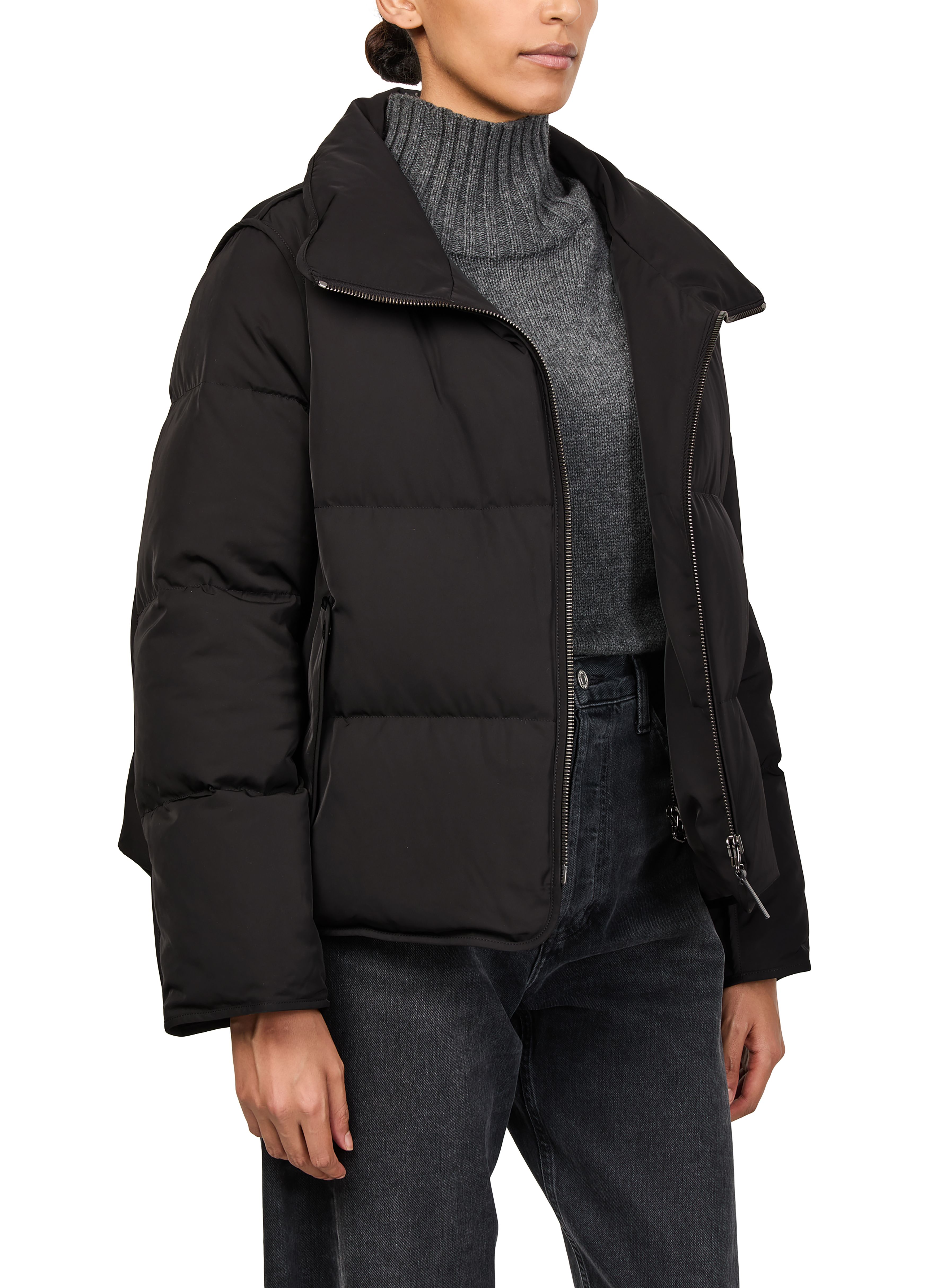 Puffer jacket with a mink fur hood thumbnail 6