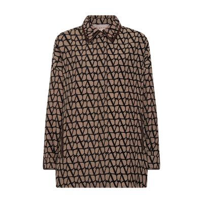 Shop Valentino Vlogo Print Jacket In Beige Nero