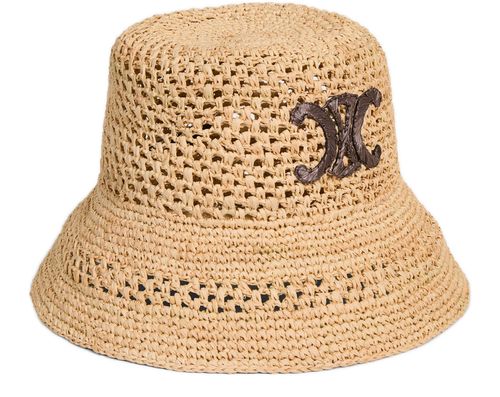 CELINE Triomphe bucket hat in raffia