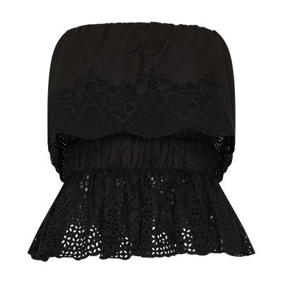 Posse Womens Beryl Strapless Cotton Top Black In Black