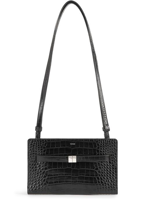 TOTEME Shoulder bag with crocodile-embossed belt strap