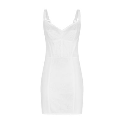 Shop Dolce & Gabbana Corset-style Slip Dress In Optical_white