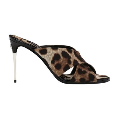 Dolce & Gabbana Stiletto-mules Mit Leoparden-print In Multicolor
