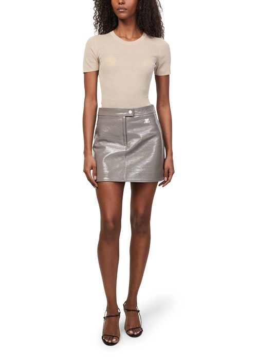 COURREGES Reedition vinyl mini skirt